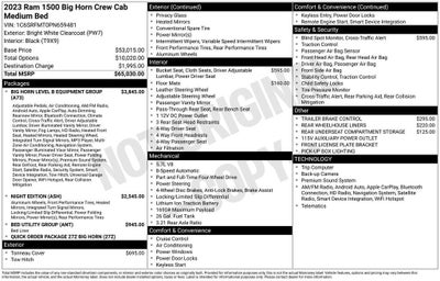 2023 RAM 1500 Big Horn Crew Cab 4x4 6'4" Box