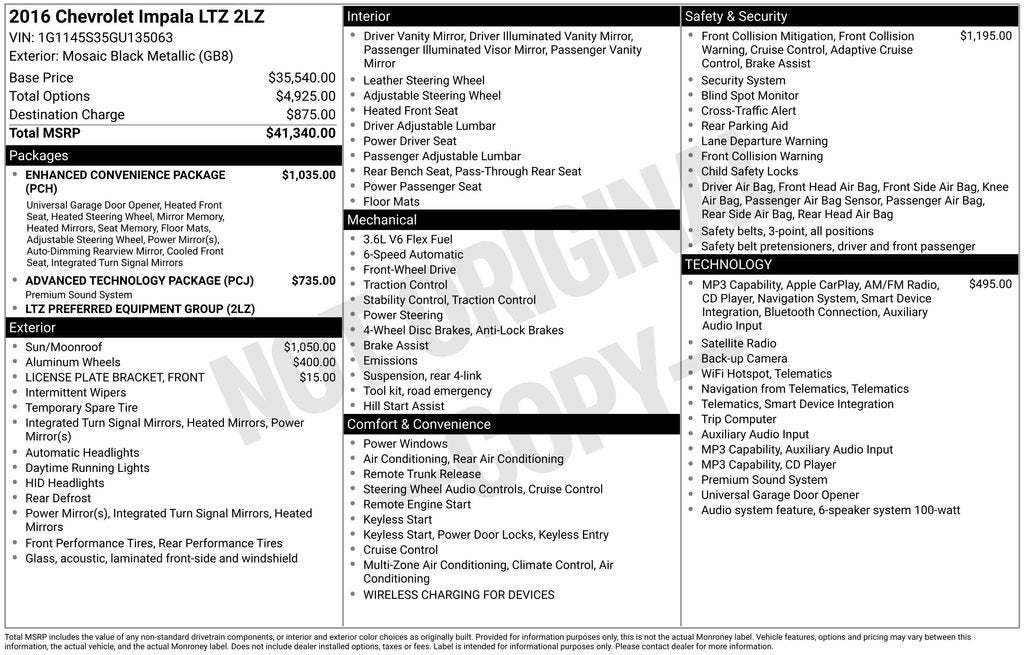 2016 Chevrolet Impala LTZ
