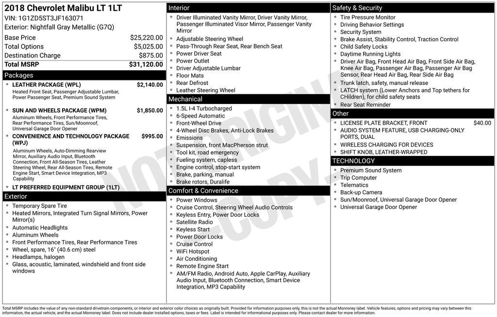 2018 Chevrolet Malibu LT