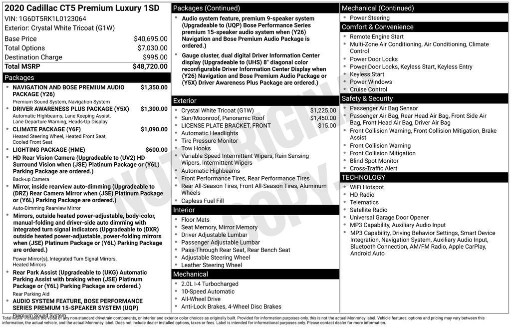 2020 Cadillac CT5 Premium Luxury