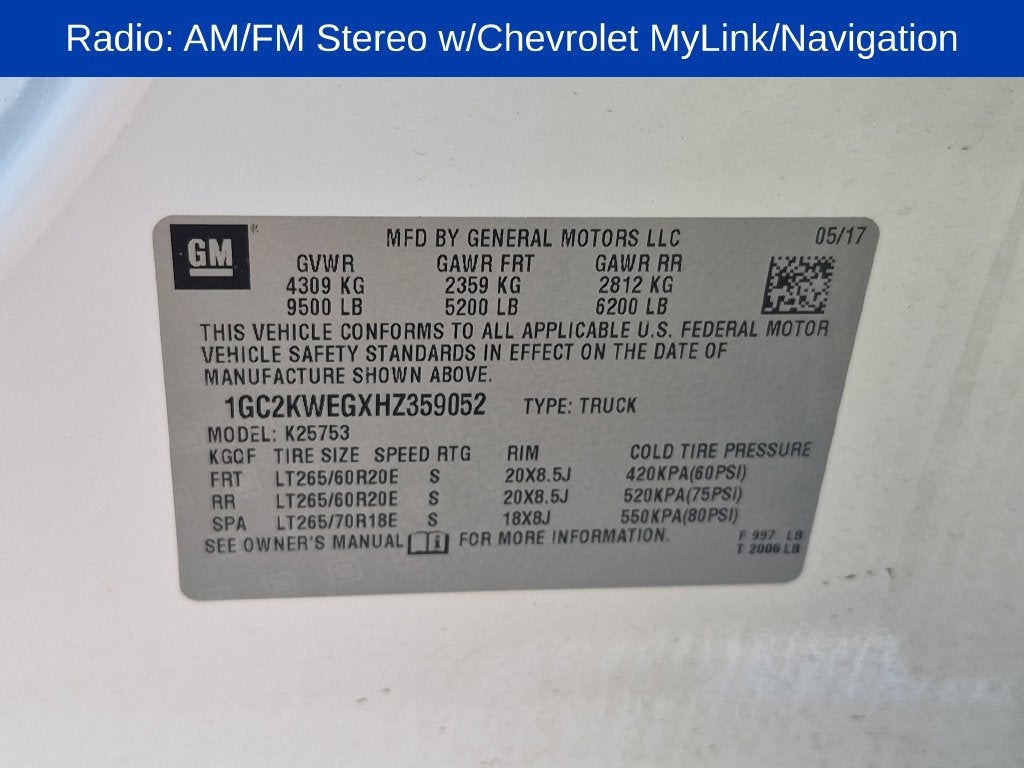 2017 Chevrolet Silverado 2500 HD LTZ