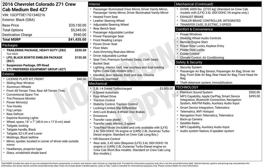 2016 Chevrolet Colorado 4WD Z71