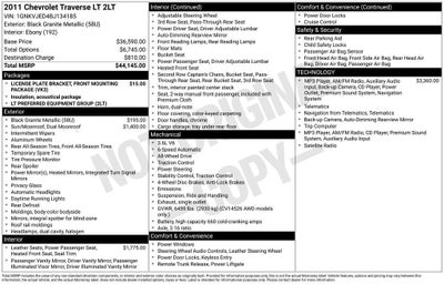 2011 Chevrolet Traverse LT w/2LT