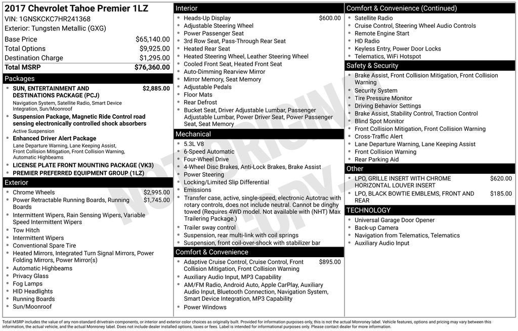 2017 Chevrolet Tahoe Premier