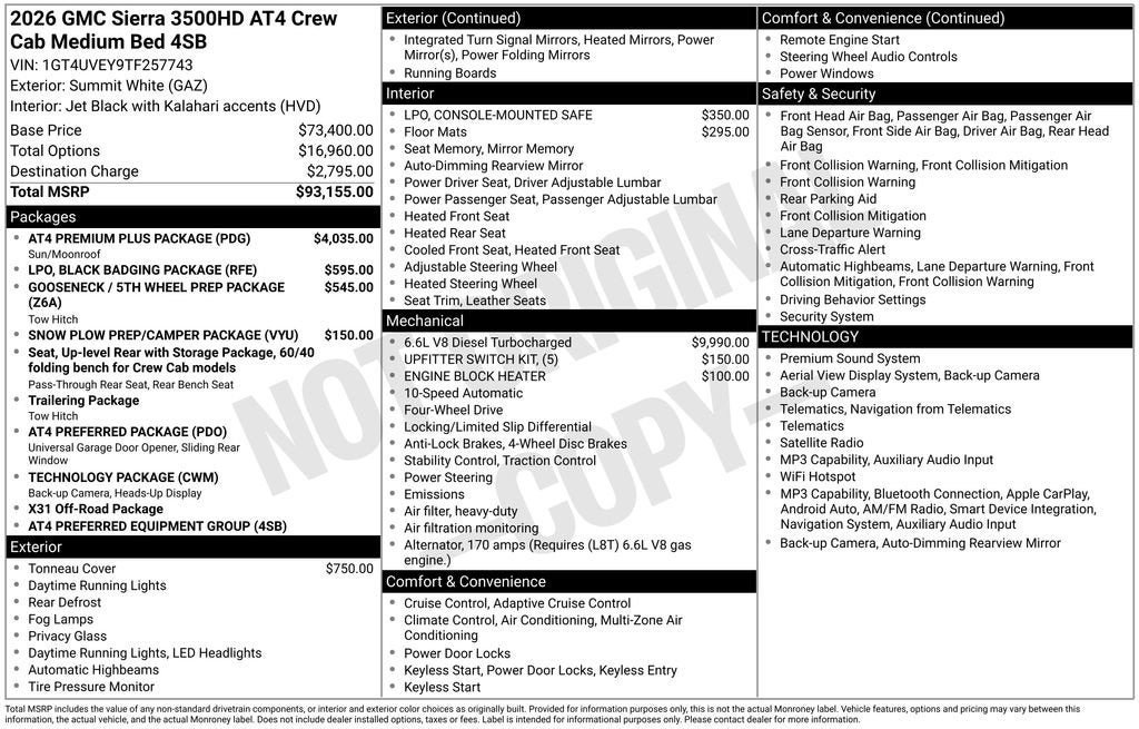 2026 GMC Sierra 3500 HD AT4