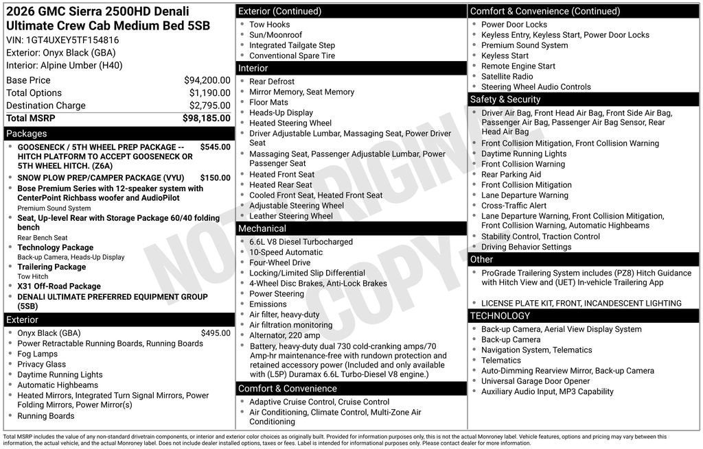 2026 GMC Sierra 2500 HD Denali Ultimate