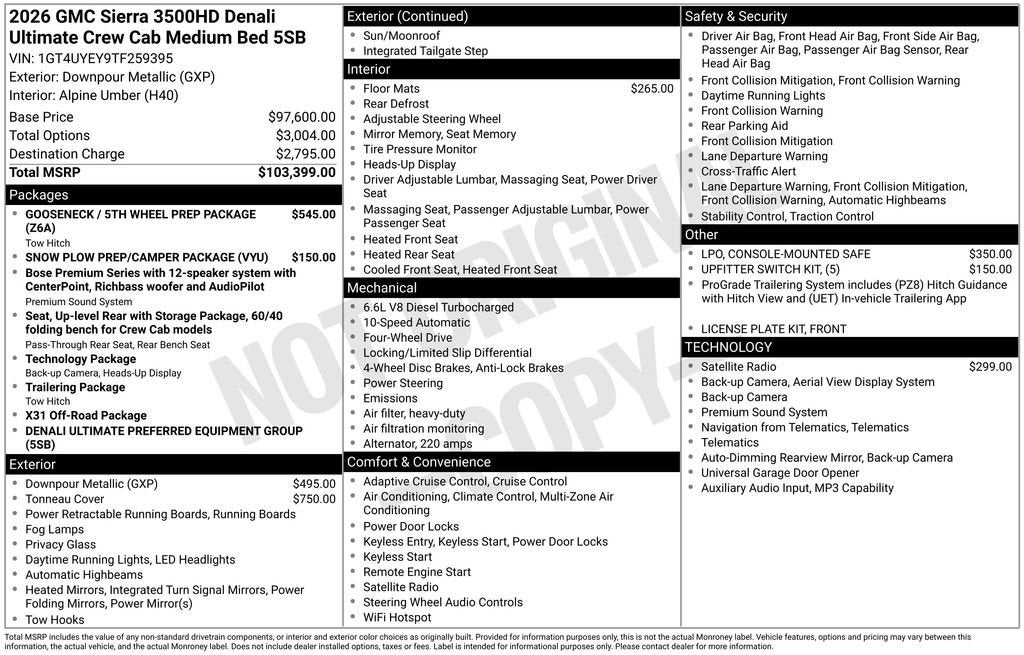 2026 GMC Sierra 3500 HD Denali Ultimate