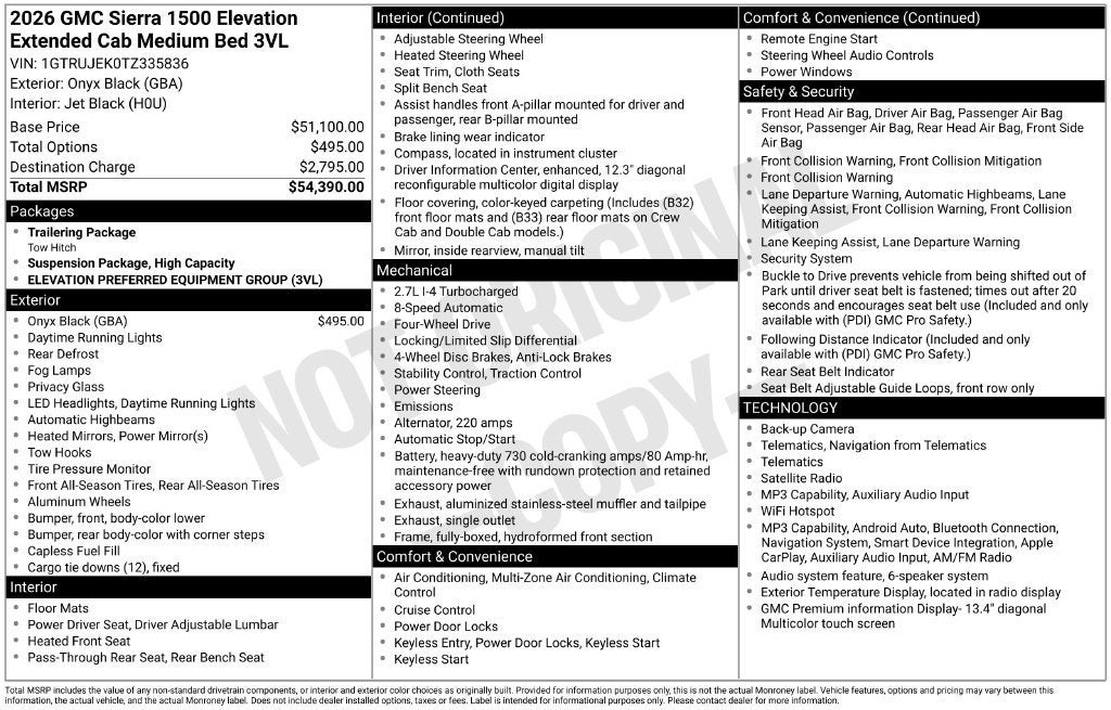 2026 GMC Sierra 1500 Elevation