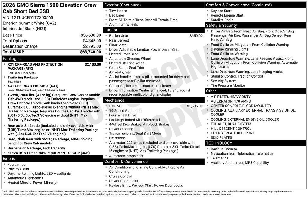 2026 GMC Sierra 1500 Elevation