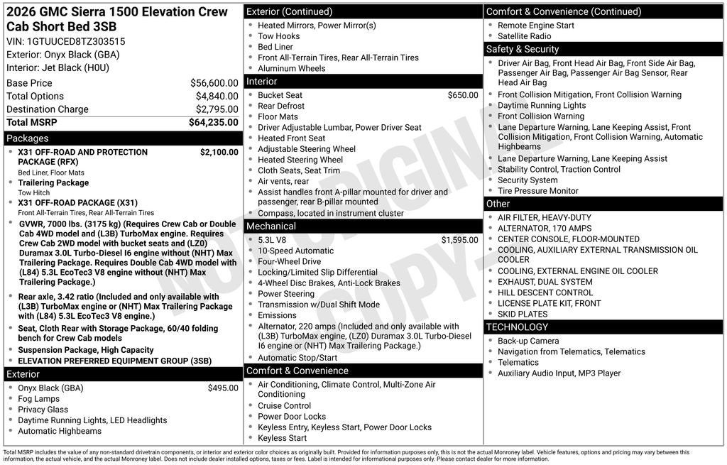2026 GMC Sierra 1500 Elevation