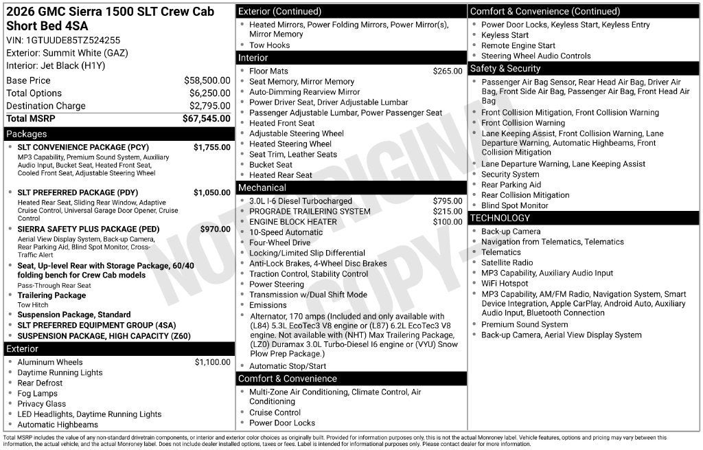 2026 GMC Sierra 1500 SLT