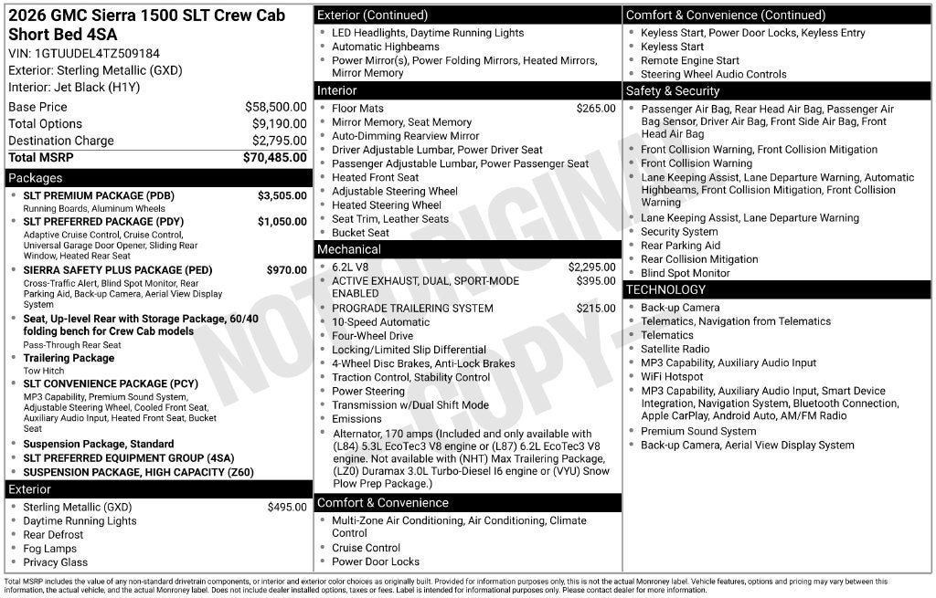 2026 GMC Sierra 1500 SLT