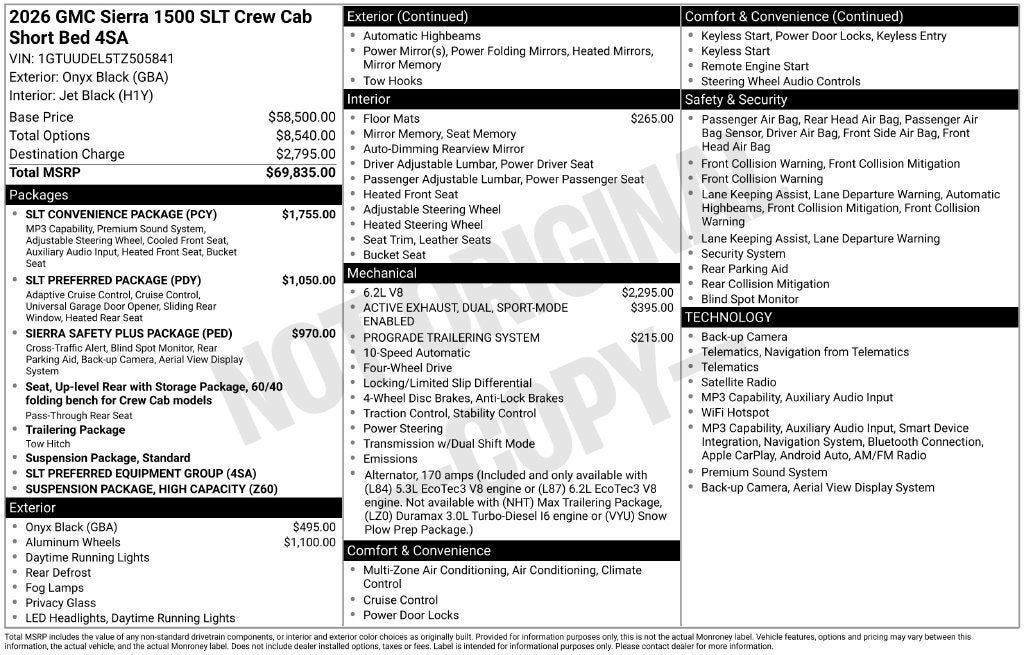 2026 GMC Sierra 1500 SLT