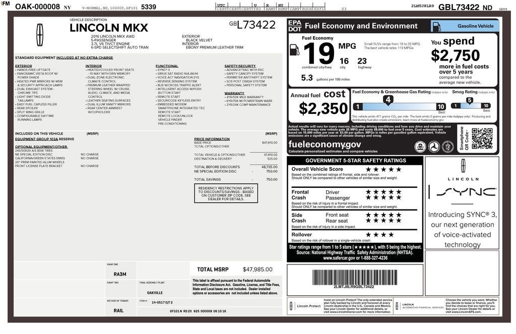 2016 Lincoln MKX Reserve