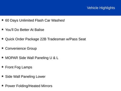 2025 RAM ProMaster Cargo Van Tradesman