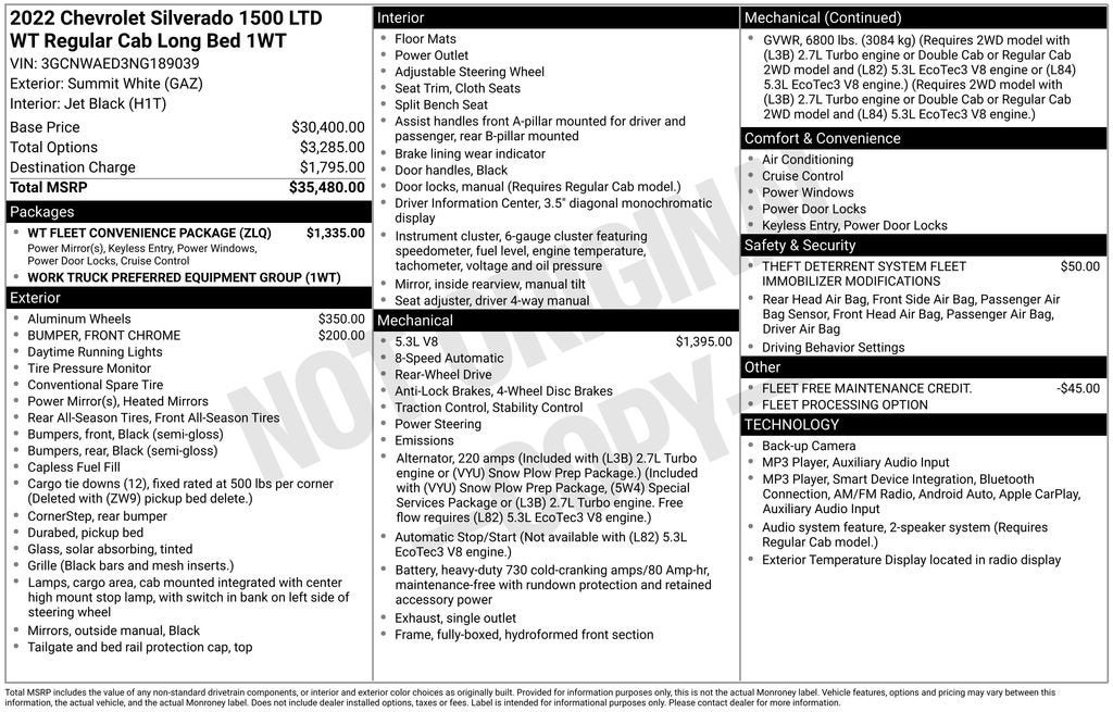2022 Chevrolet Silverado 1500 LTD Work Truck
