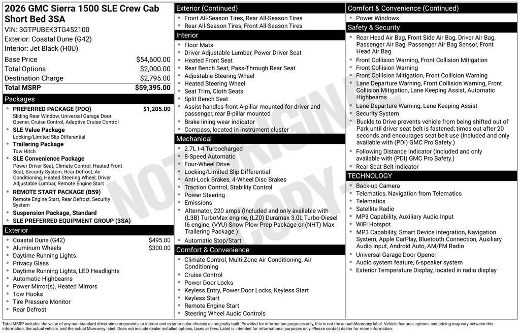 2026 GMC Sierra 1500 SLE