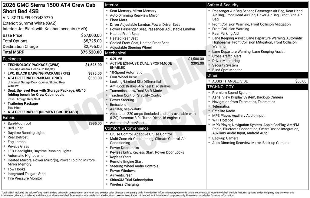 2026 GMC Sierra 1500 AT4