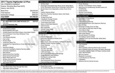 2017 Toyota Highlander LE Plus