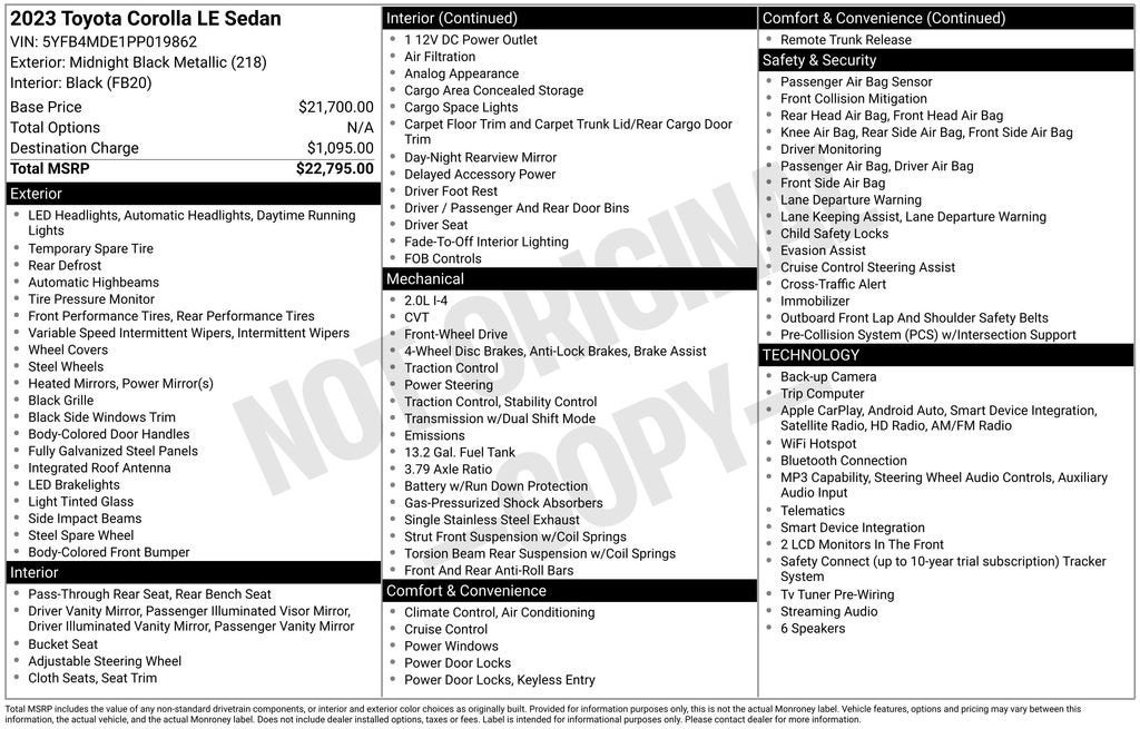 2023 Toyota Corolla LE