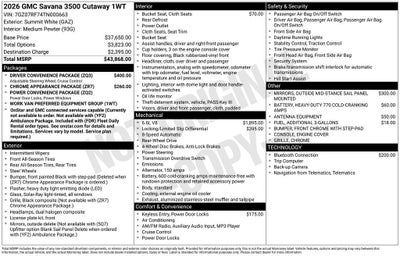 2026 GMC Savana Cutaway 3500 1WT