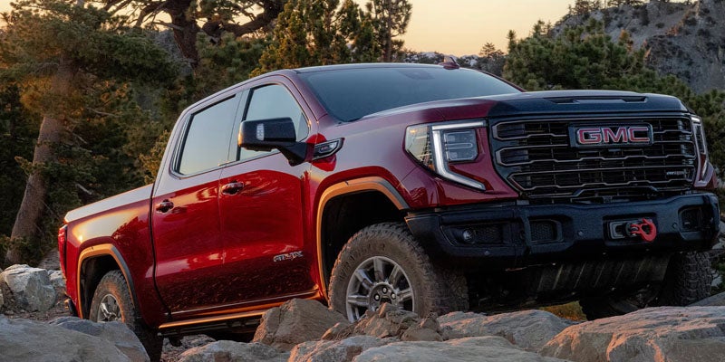 GMC Sierra 1500 safely navigating rocky terrain